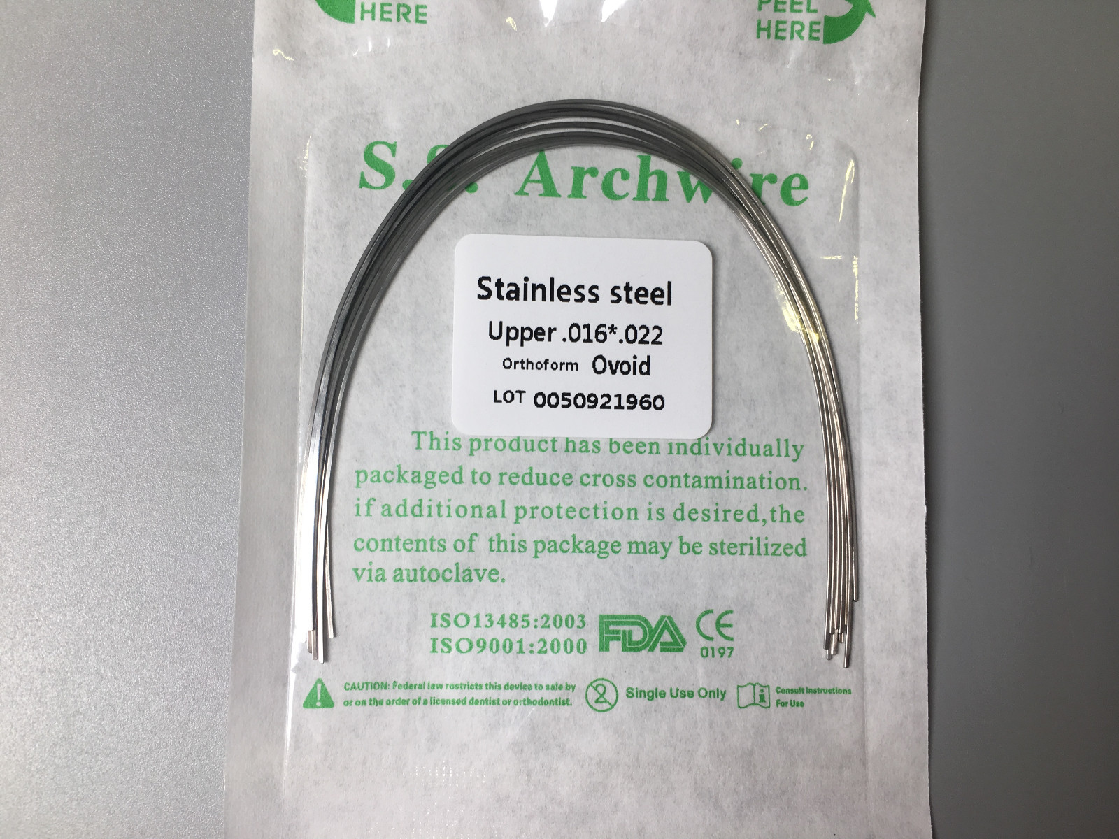 16*22U/L Orthodontic Stainless Steel Arch Wire Rectangular Dental * 5 Packs