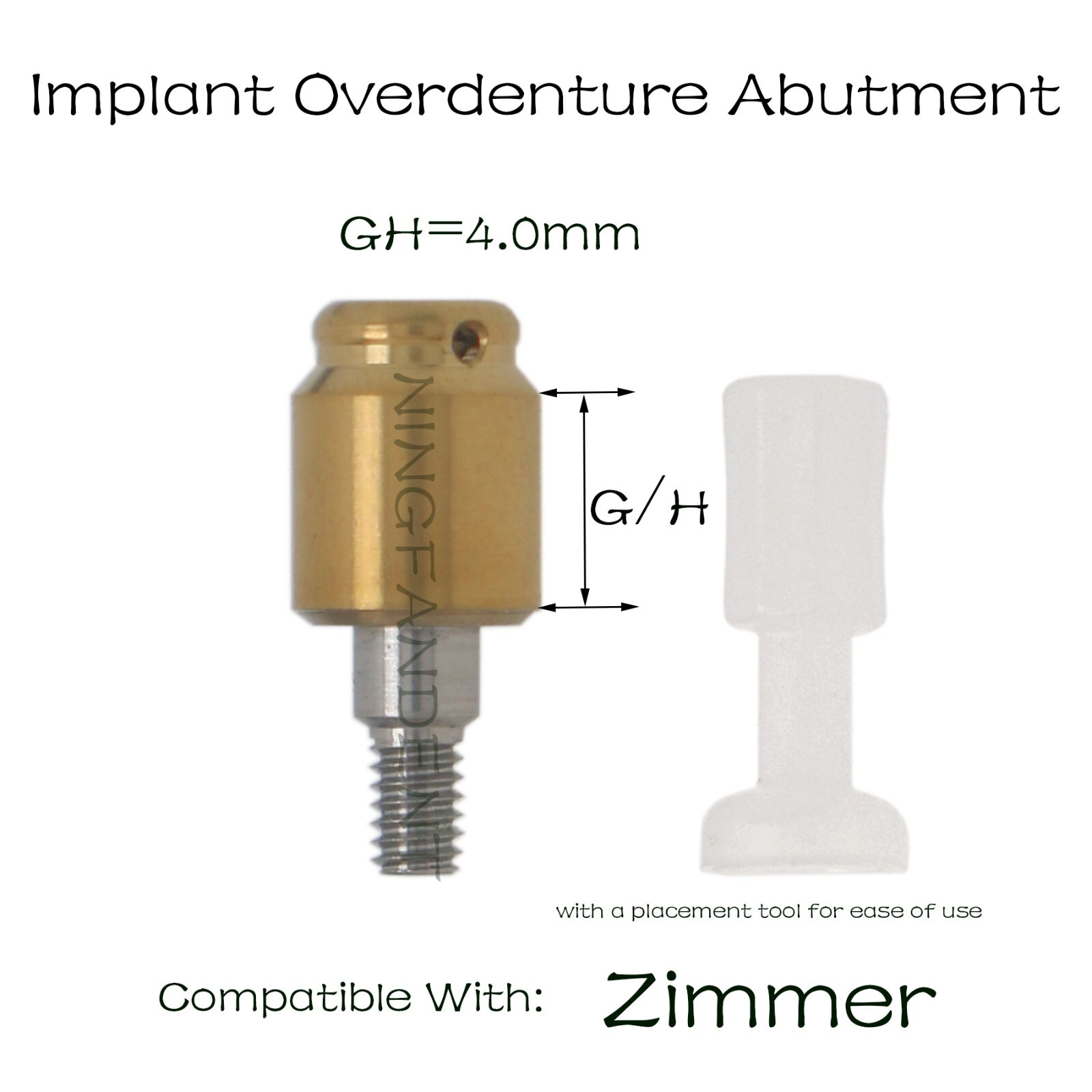 Locator Abutment Zimmer Screw-Vent 4.5mm Dia 1-5mm GH Male Caps Implant Screws