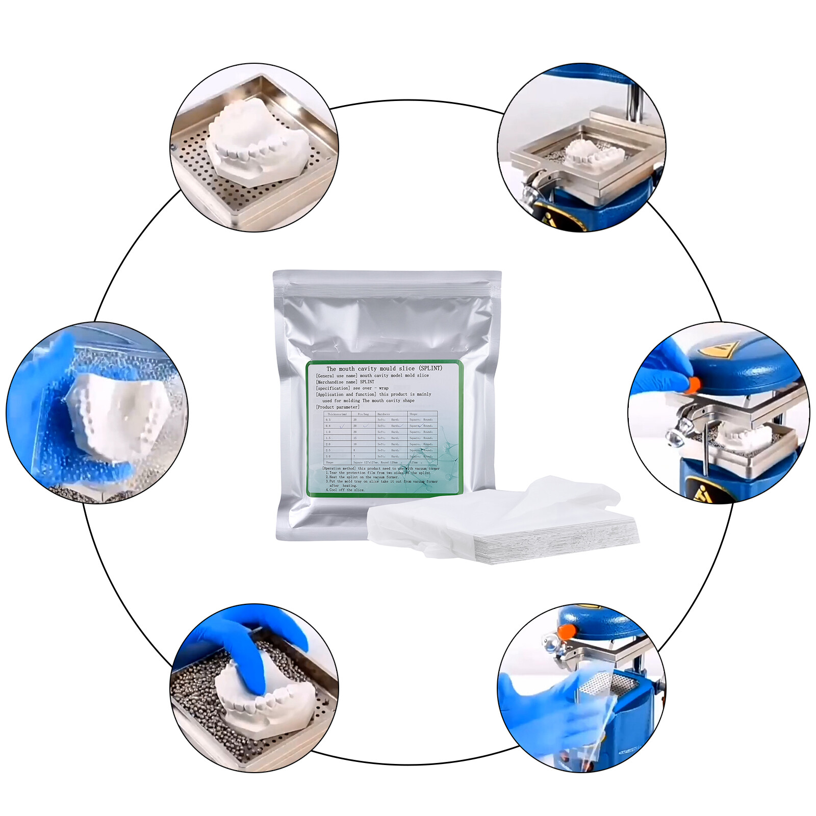 15Pcs Dental Orthodontic Splint Retainer Vacuum Forming Sheet 1.5mm Soft/Hard