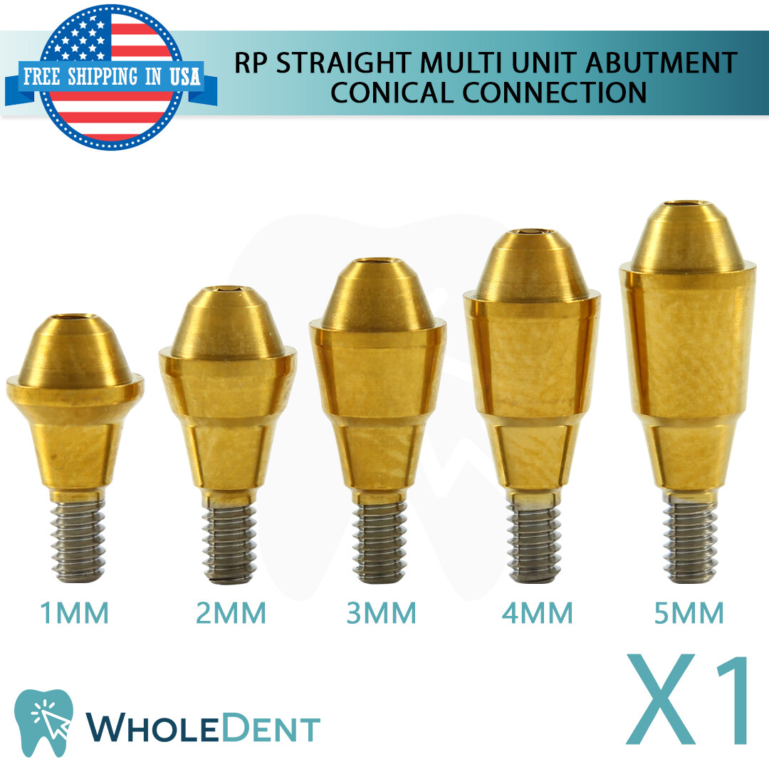 1X RP Conical Connection Straight Abutment Multi Unit 1.6mm Titanium Dental