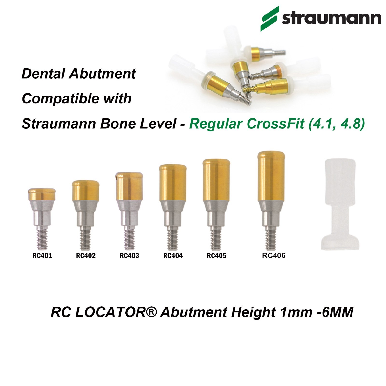 For Straumann Locator Abutment Overdenture Narrow/Regular Cross PEEK Caps BL/BLT