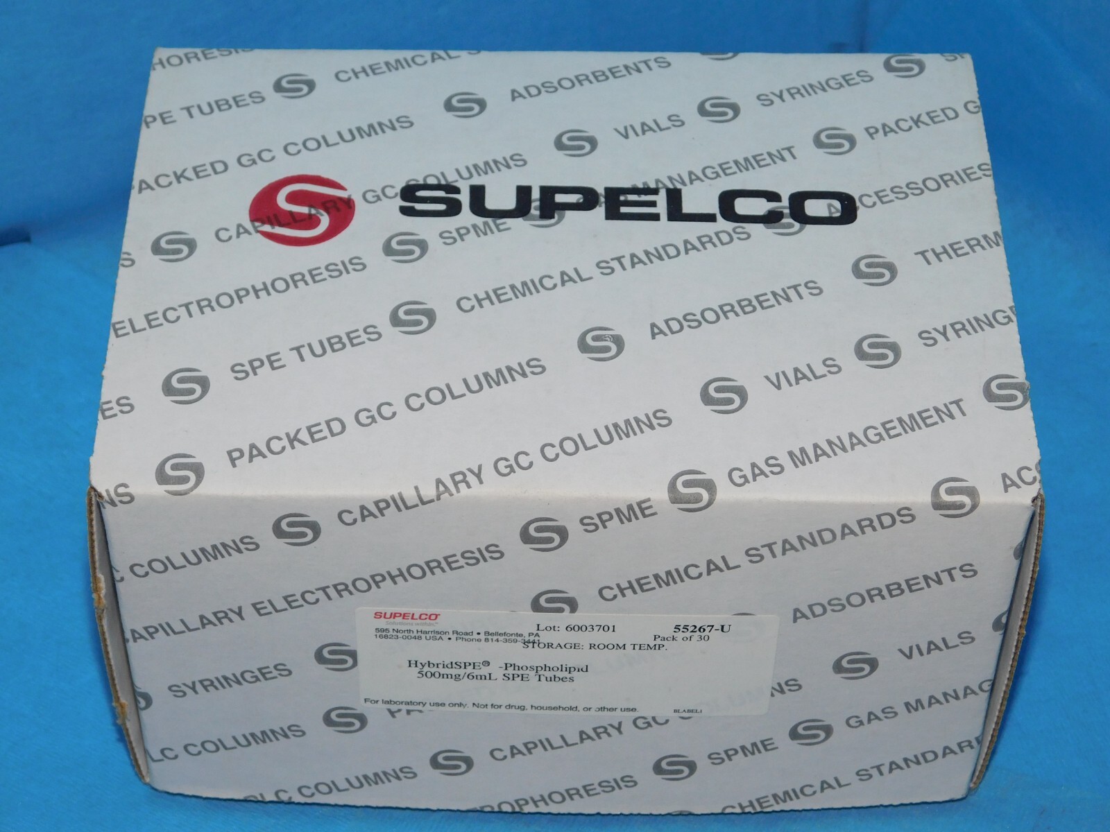SUPELCO 55267-U HYBRID SPE PHOSPHOLID 500MG/6ML SPE TUBES PACK OF 20