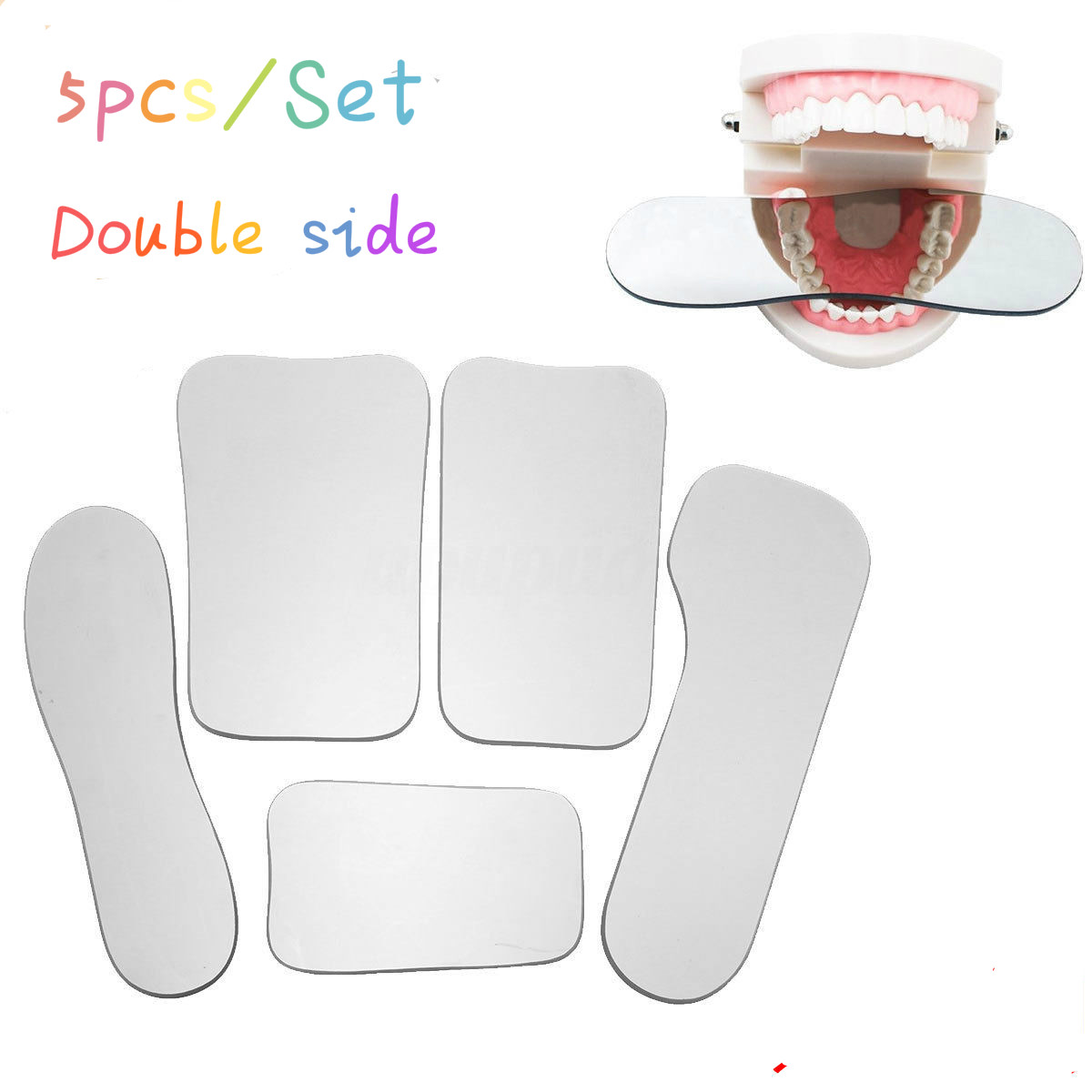 5pcs/Set Dental Lab Oral Photographic Reflector Glass Mirror Double Side