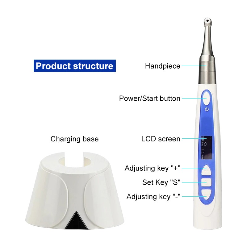 Dental Endo Motor with 2 in 1 Locator 1:1 Contra-angle Root Canal Preparation