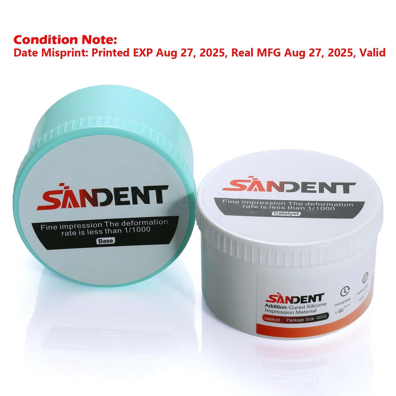 Dental Putty Fast Set PVS VPS Impression Material Silicon Hydrophilic 2x 400g US