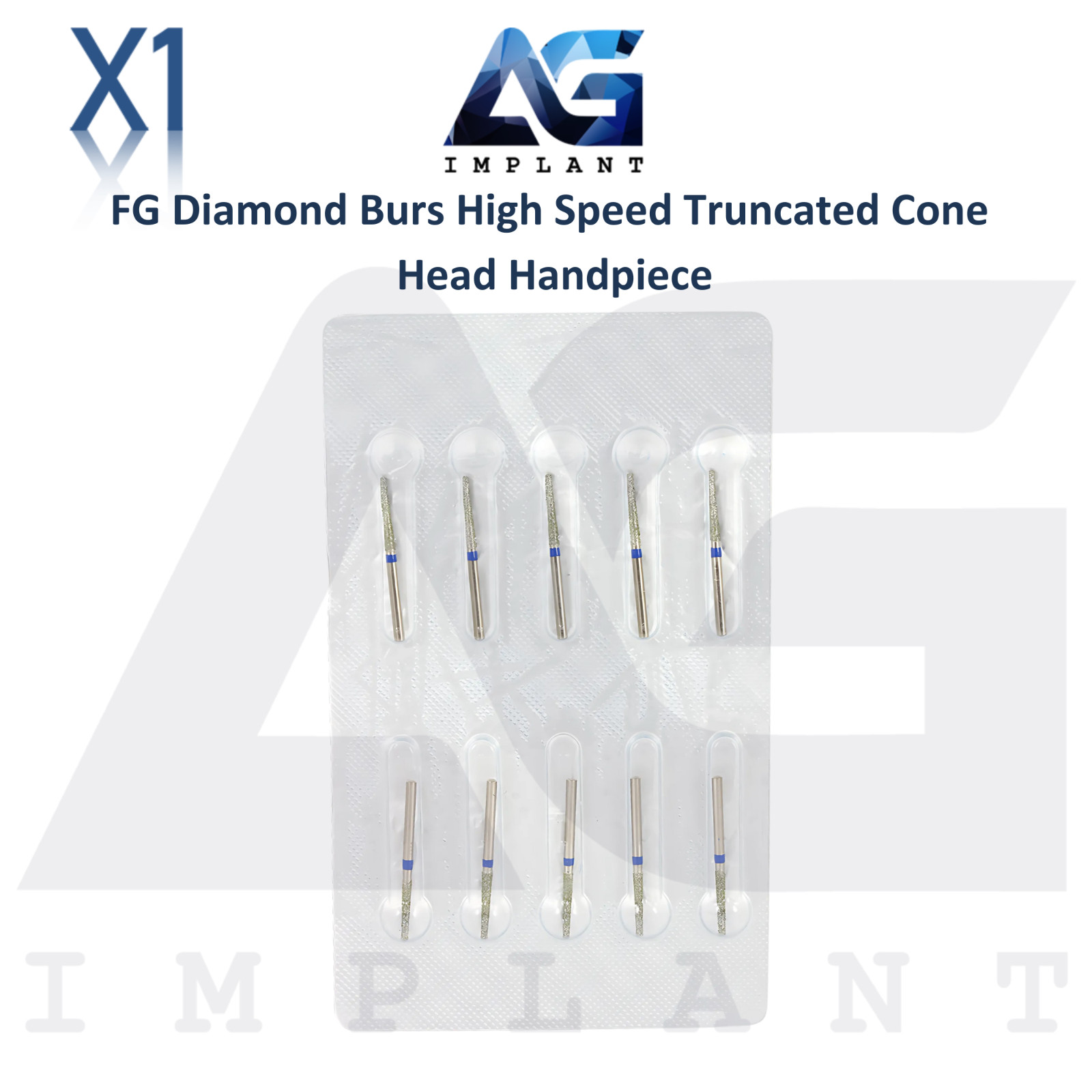 Dental FG Diamond Burs High Speed Truncated Cone Head Handpiece Stainless Steel
