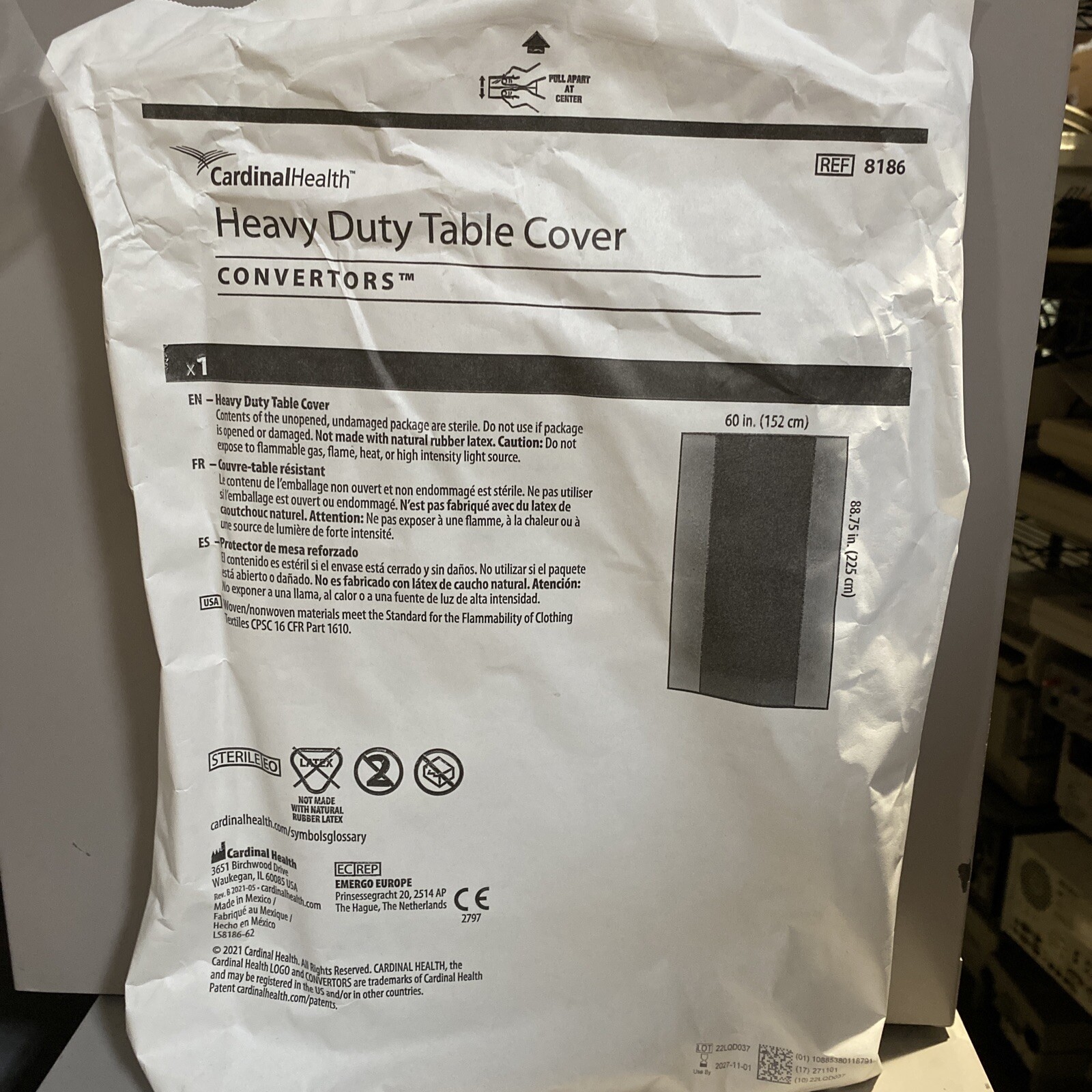 Cardinal Health Convertors Heavy Duty Table Cover. 60in x 90in REF 8186 Lot Of 5