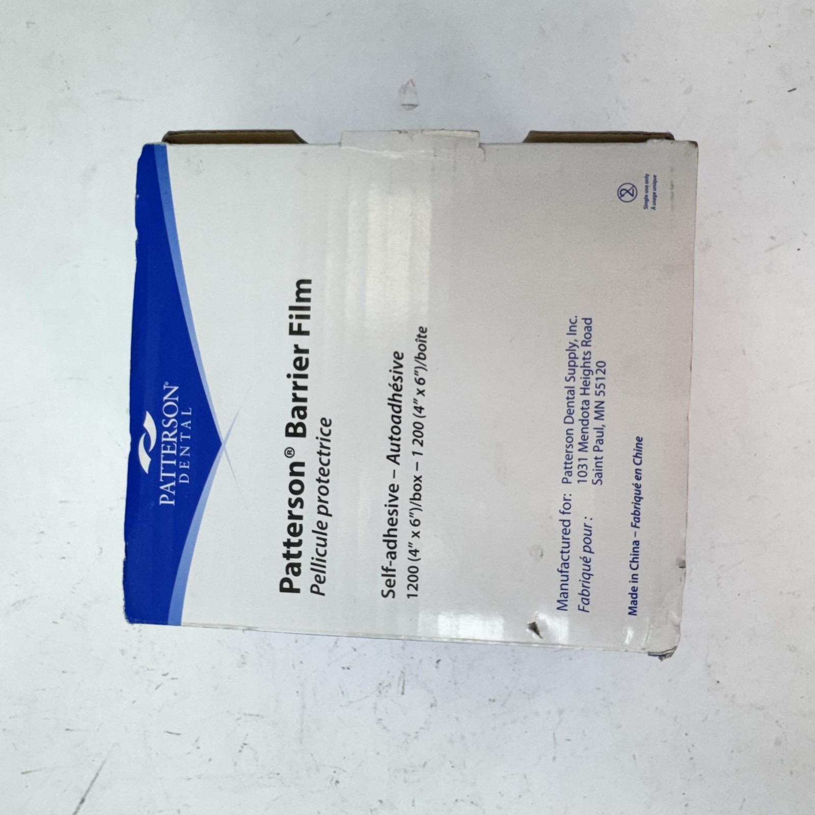 Patterson Dental Barrier Film 1200 Sheets 4″x6″ Self-Adhesive Protective Roll