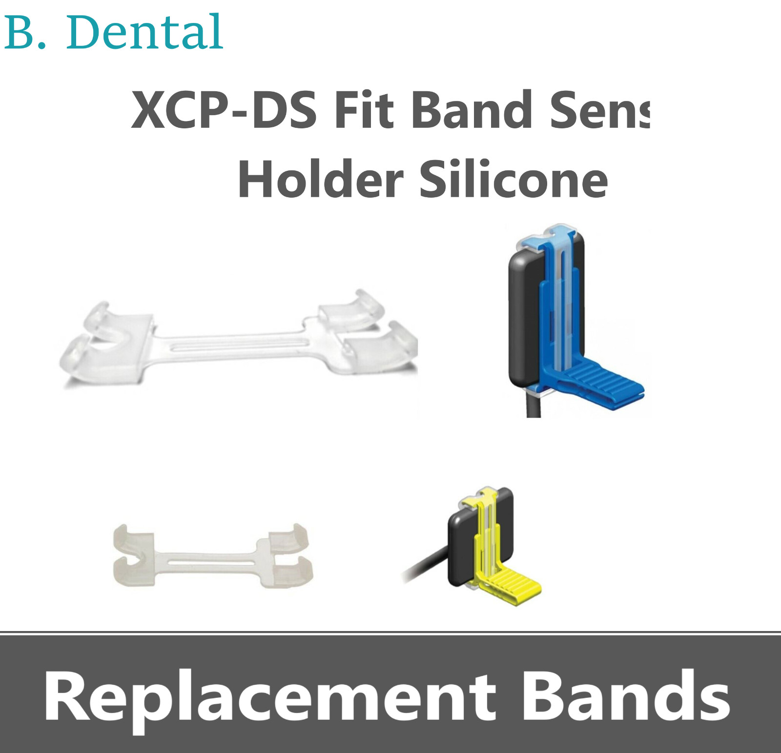 XCP-DS Fit Band Sensor Holder Silicone Replacement Band Short or Long 6/pk