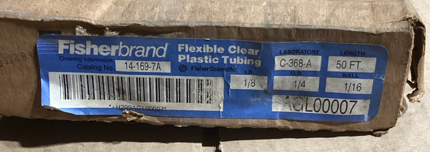 Fisher Scientific 14-169-7A Vacuum Tubing 1/8ID x 1/4OD