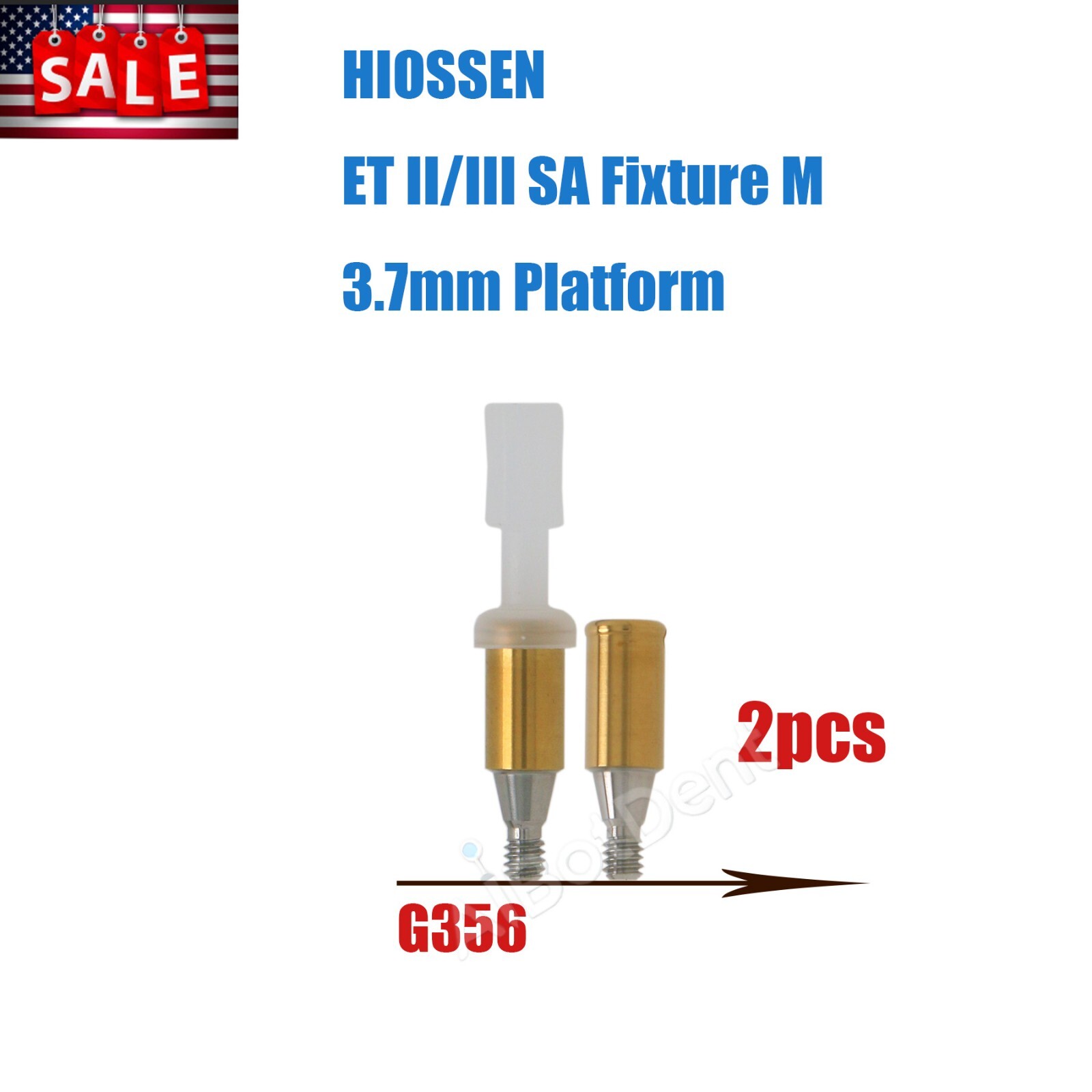 US Dental Hiossen ET I/II Mini Implant Abutment Set 1-6mm, PEEK Caps 1-5PCS Kit