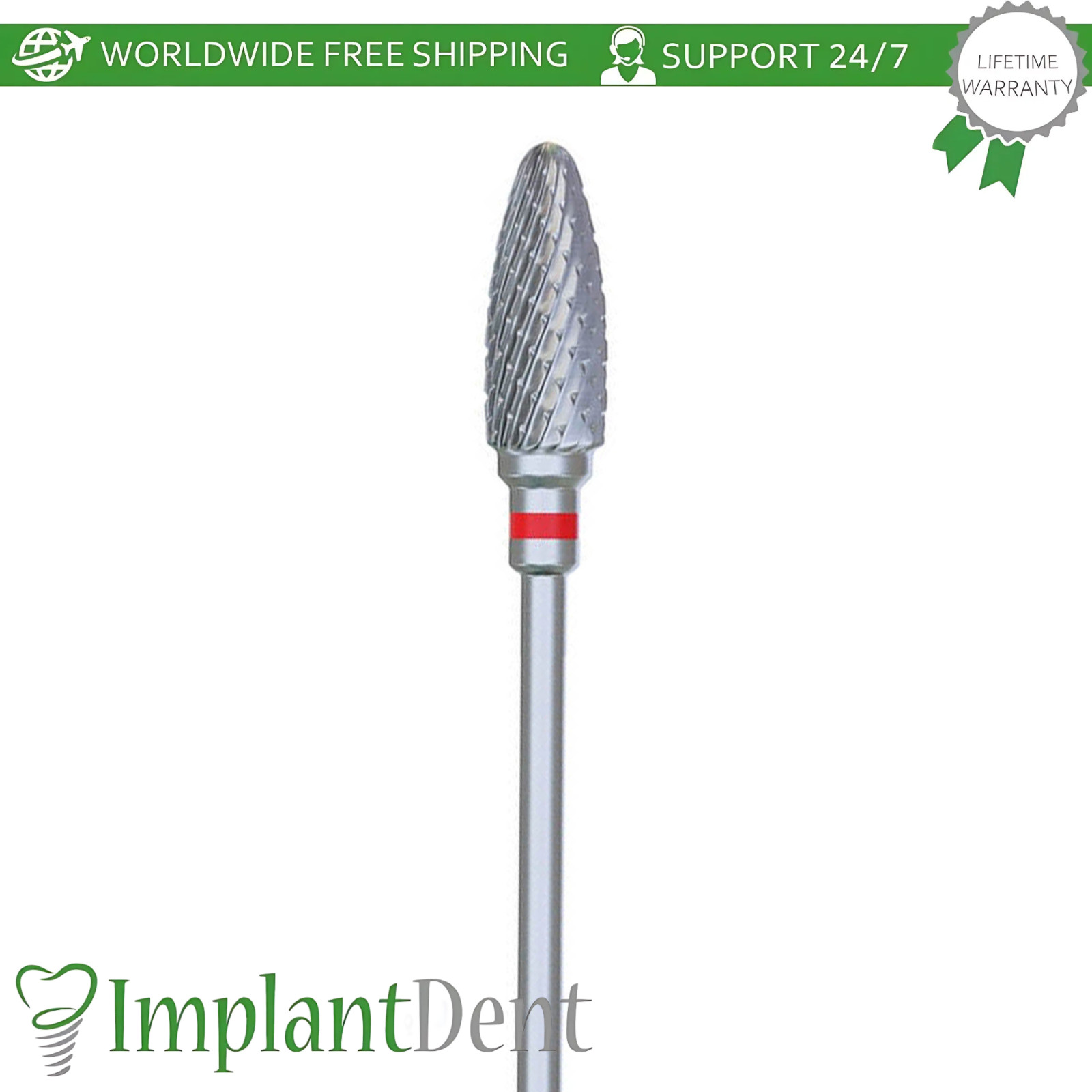 Dental Cross Cut Fine Flame Carbide Ø6.0mm x 14mm Bur 1110134 Dentistry Tool