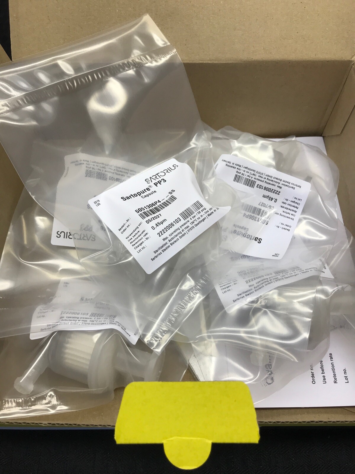 (5/Pk) SARTORIUS Sartopore PP3 Liquid Filter Capsule 0.45um Size 4 5051306P4SSB