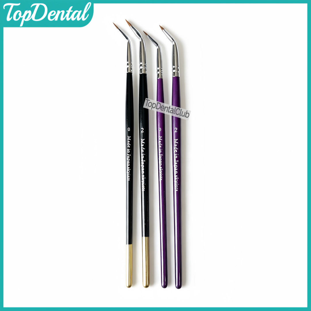 Dental Curved Brush Pens Composite Resin Nylon Pen Posterior Teeth Restoration