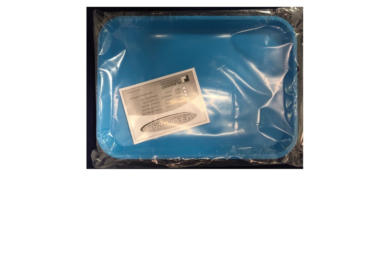 Plasdent Dental Instrument Flat Setup Trays Size B Neon Blue 5/Pack