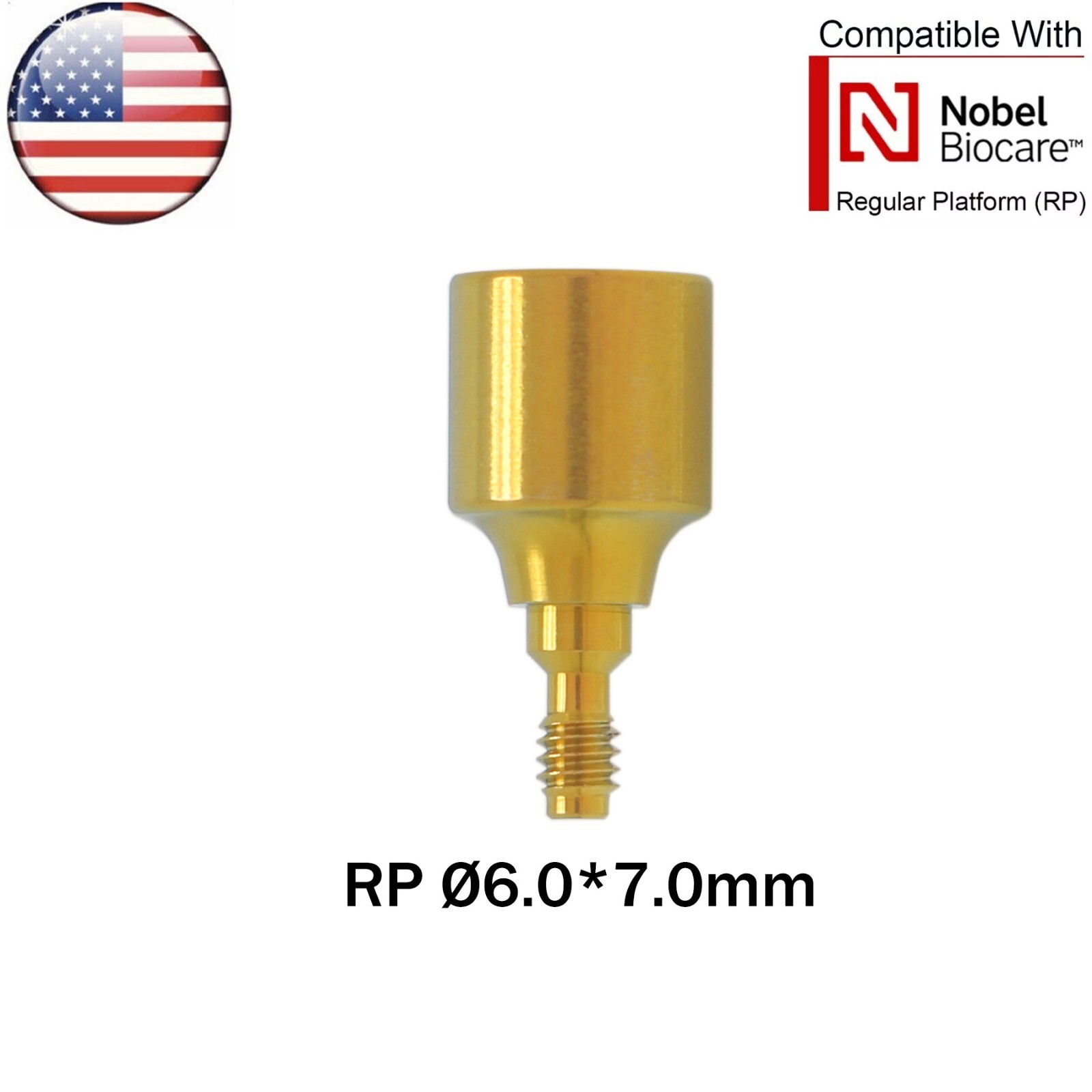 US NOB Dental RP Healing Abutment Cap Internal Conical Fits Nobel Biocare