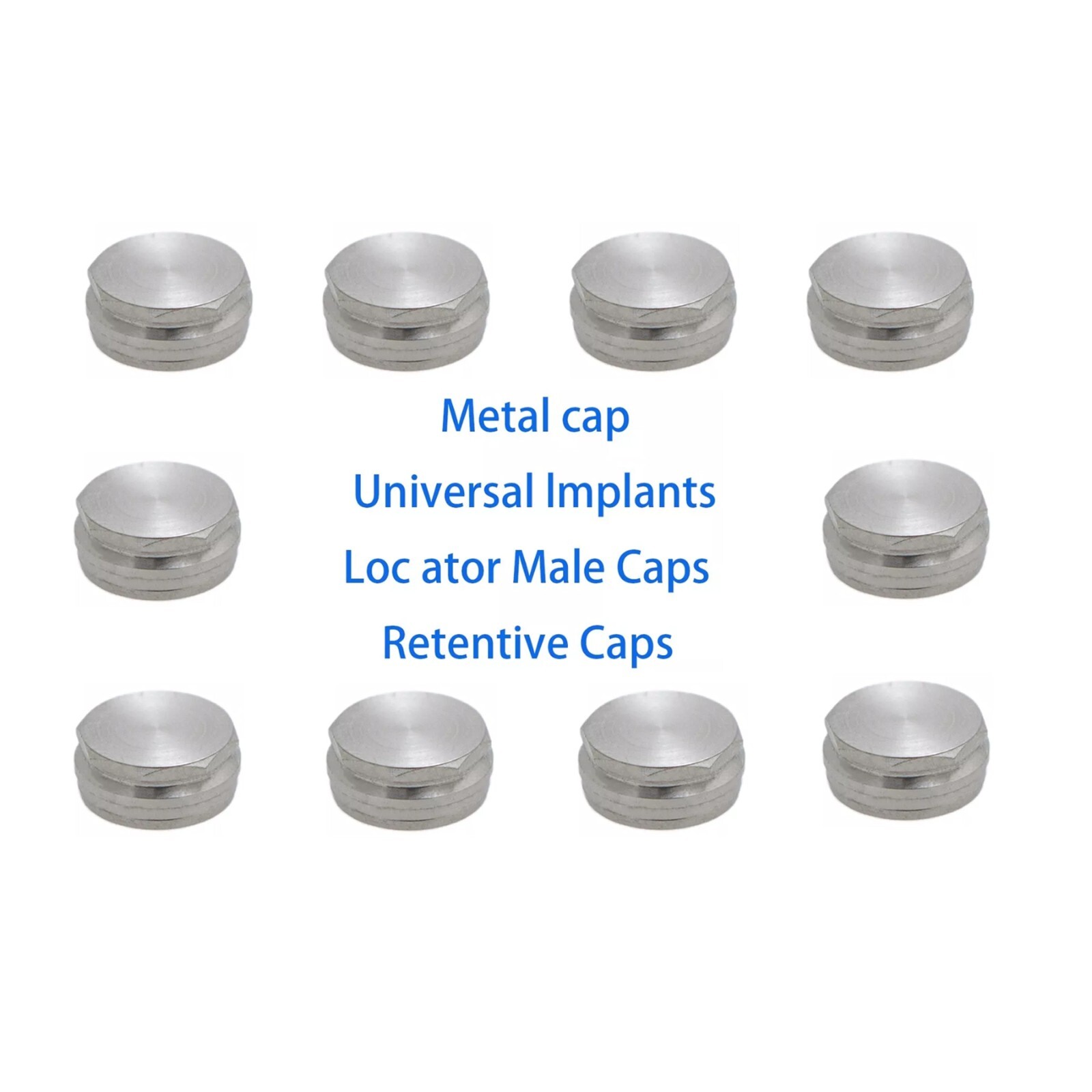 10Pcs Dental Locator Overdenture Abutments Retention Caps For Implant Inserts