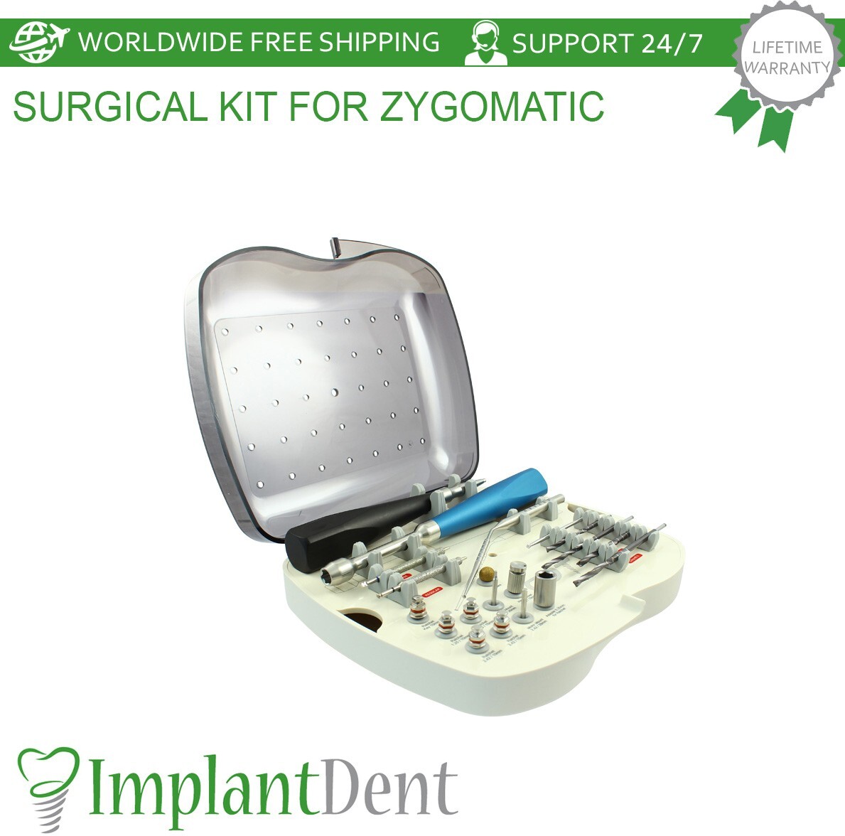 Premium Kit For Zygomatic, Carbon DLC Coating, High-Grade Plastic Material