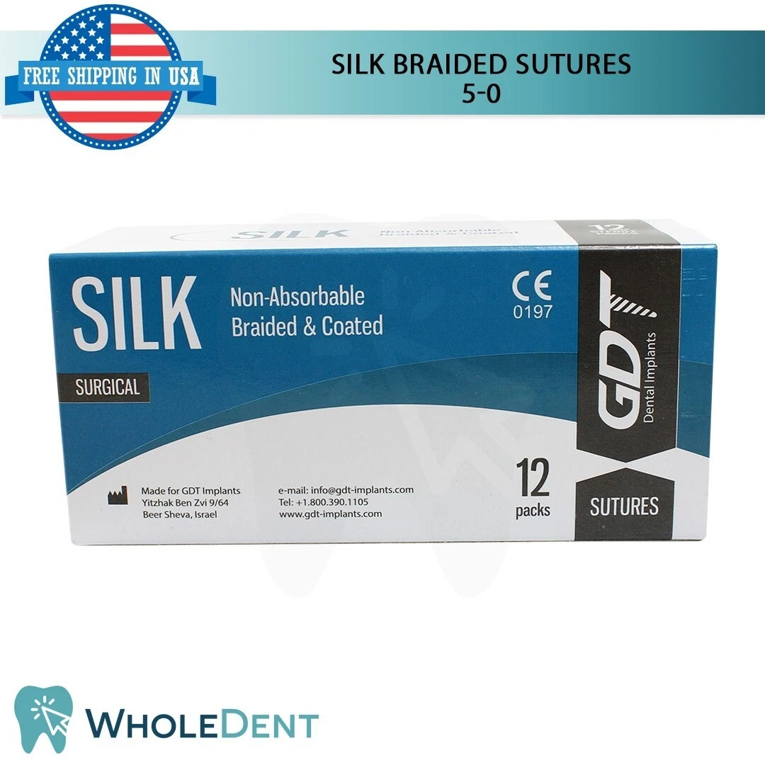 1X Atraumatic Nylon Suture Sewing Thread 3/8 Circle Reverse Sterile 5-0