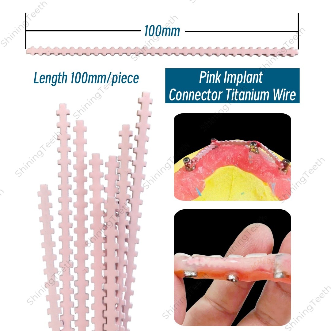 Dental Pink Im plant Connector Titanium Wire Overdenture MU Wires Strengthener