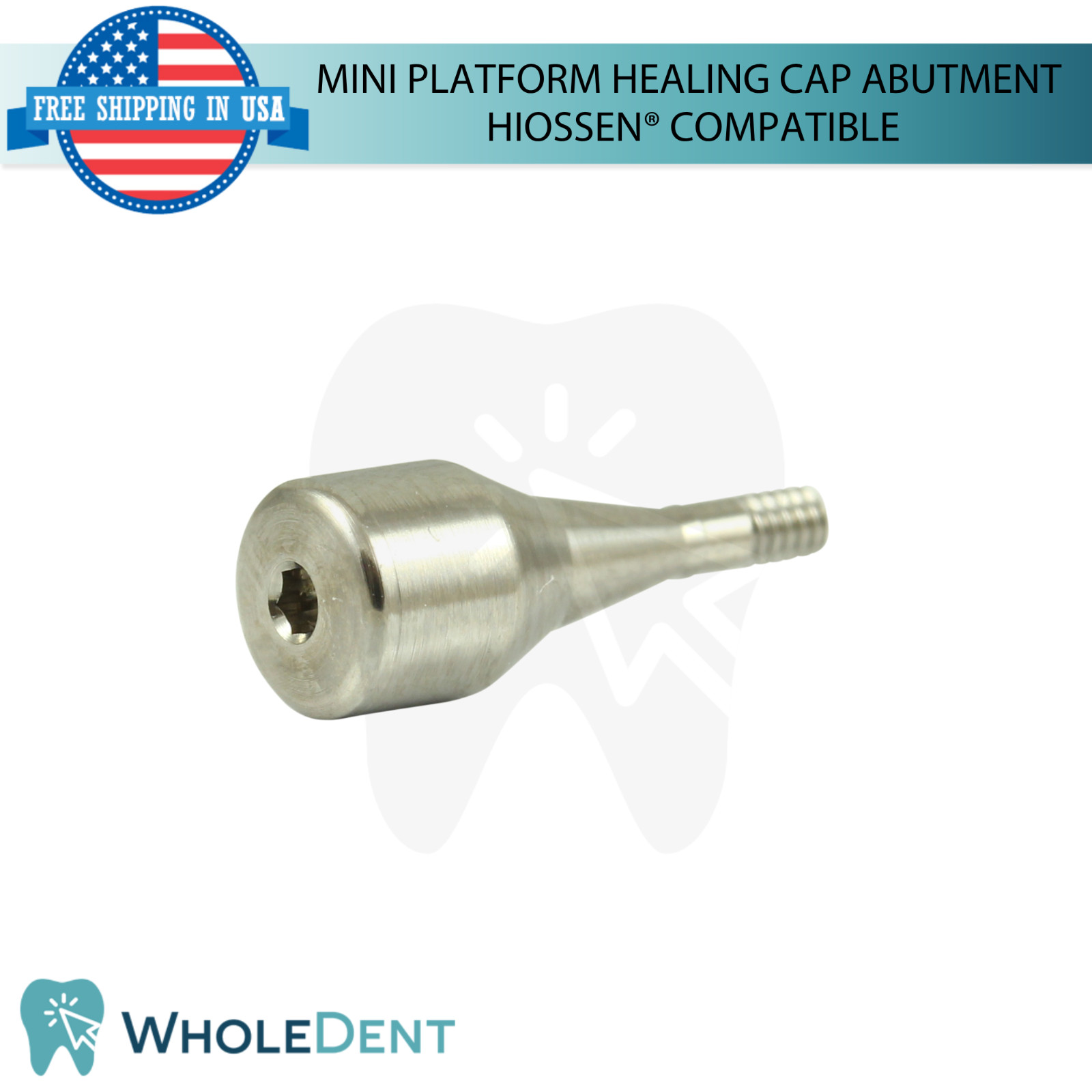 5x Dental Titanium Mini Healing Cap Prosthetic 2.1mm Hi0ssen® Compatible