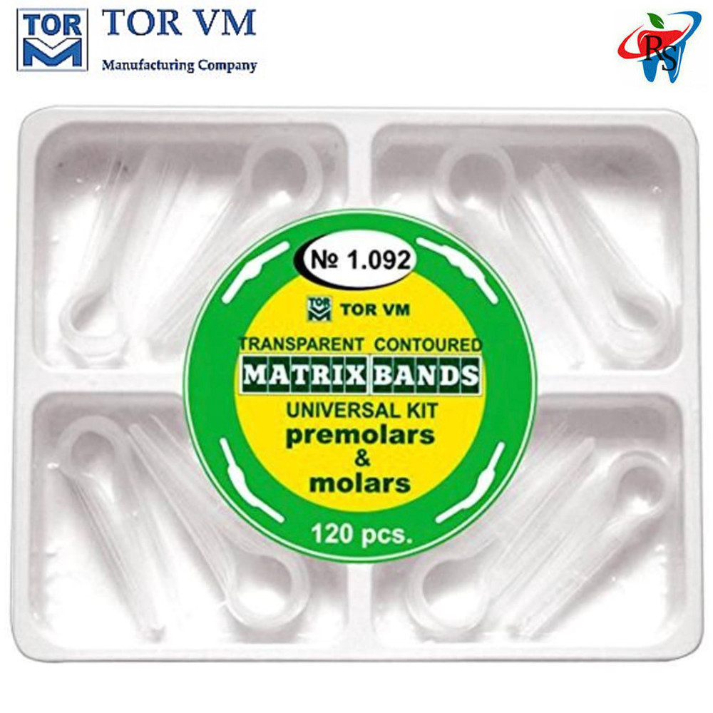 120pcs Dental Transparent Contoured Matrix Band Universal Kit Molars Premolars
