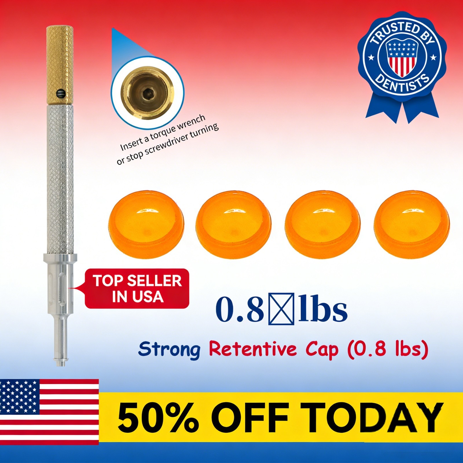 US Universal ZEST Locator PEEK Retention Cap Insertion Lab Core Extraction Tool