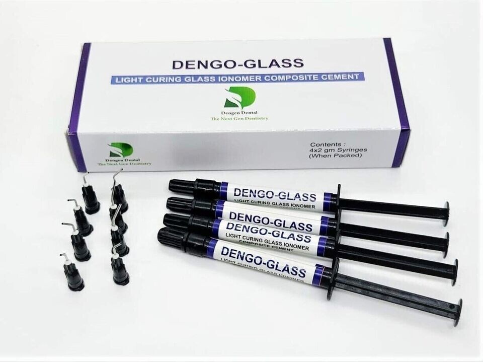 New Dengen Dengoglass Light Curing Glass Ionomer Composite Cement (Free Ship)