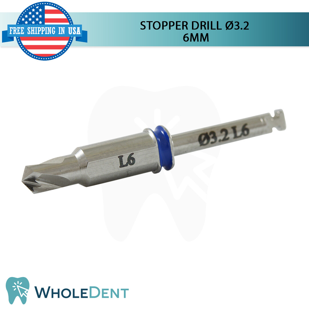 Set Of 5 Surgical Stopper Drills Ø3.2 And Guide Sleeve Dental Implant Drill
