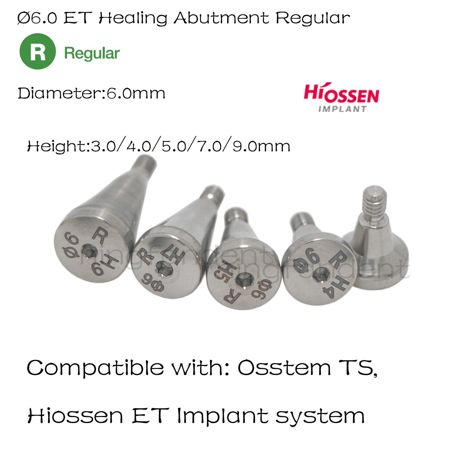 US Dental Mini/Regular Healing Cap Abutments For Hiossen Osstem Hexagon Implants