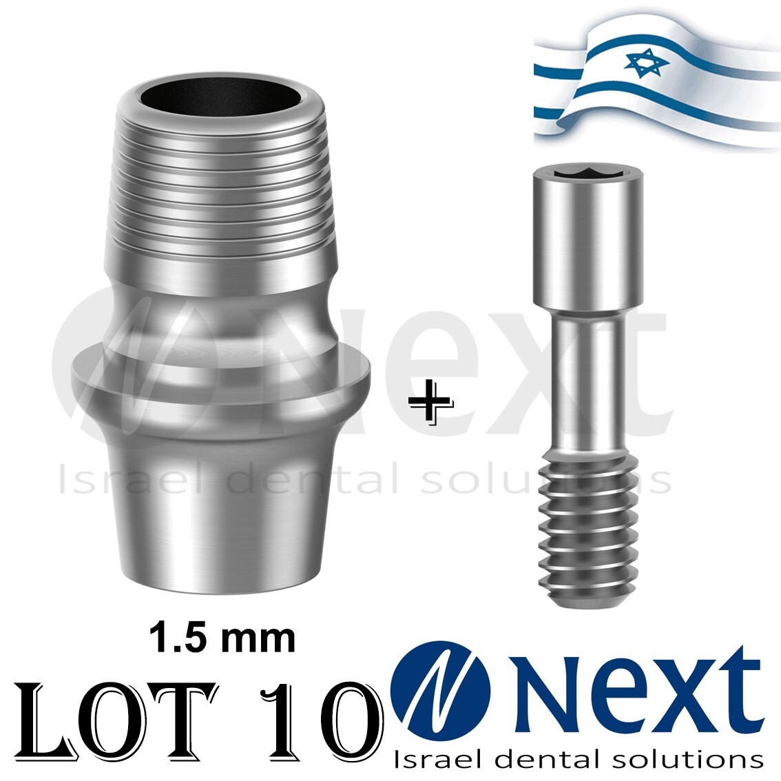LOTx10 Abutment T-Base CAD/CAM MIS conical C1 V3 SP compatible NON HEX 1.5 mm