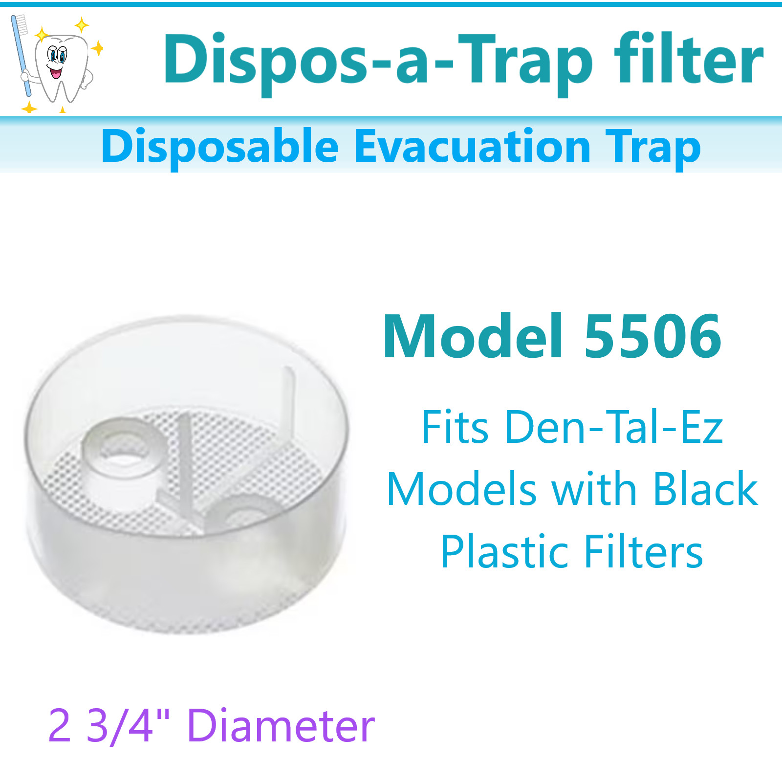 Disposable Evacuation Traps Model 5503 1 7/8″ Dia, 5501 2 1/8″ Dia – All Models
