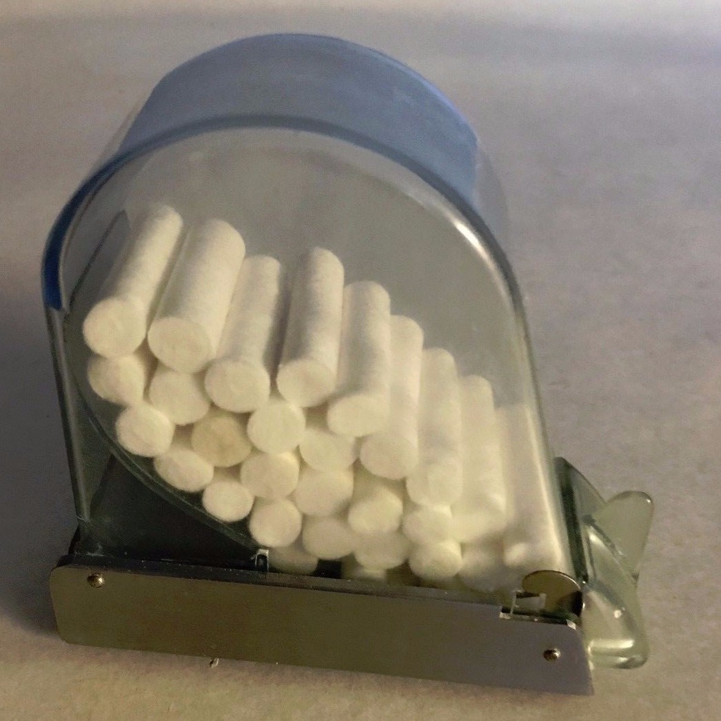 Dental Vintage J&J Pull Drawer Opaque Plastic Cotton Roll Dispenser