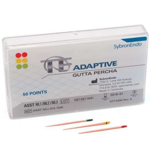 TF Adaptive Gutta Percha – Assorted Medium/Large Pack: ML1, ML2, ML3, 50/Pk