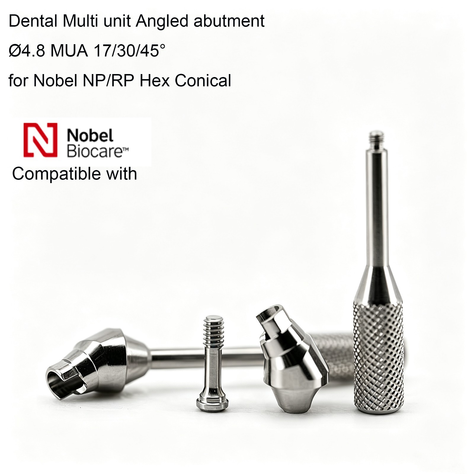Dental Multi unit Angled abutment Ø4.8 MUA 17/30/45° for Nobel NP/RP Hex Conical