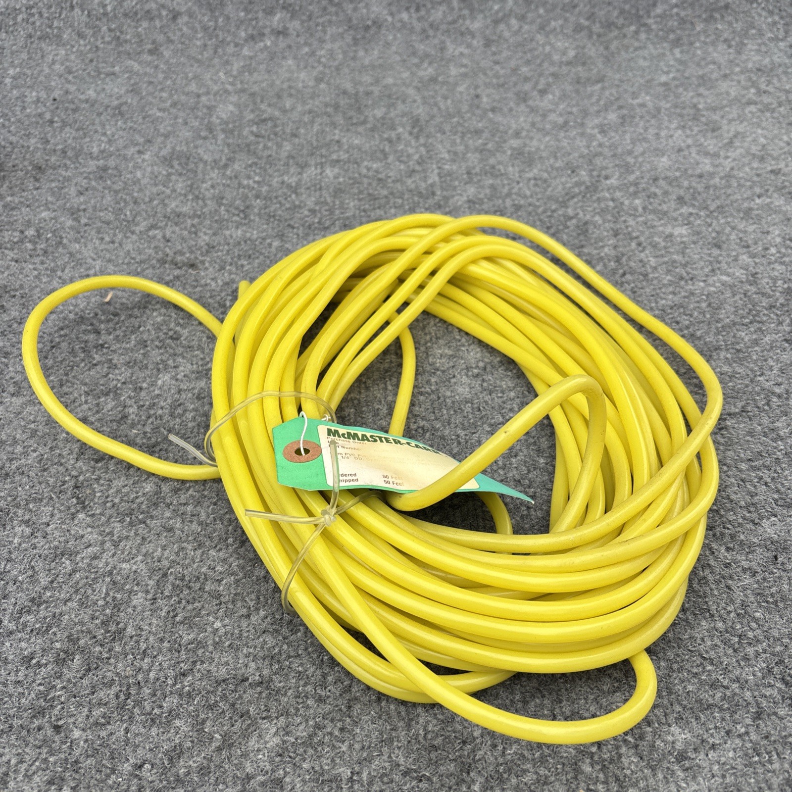 Yellow Firm PVC Plastic Tubing 1/8″ ID 1/4″ OD Yellow 9446K21 (50ft)