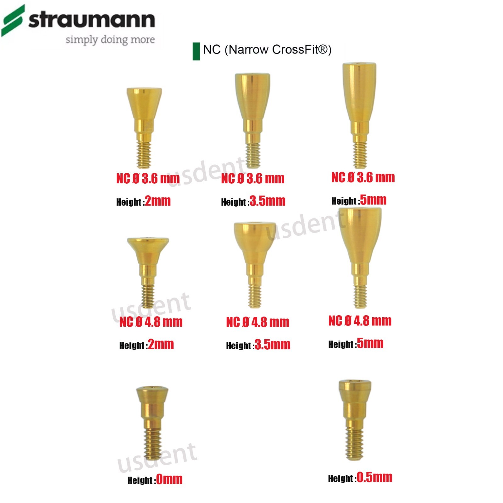 USA Stock! Straumann Healing Abutments & Caps NC/RC Cover Screws Ø3.6-6.5mm BLT