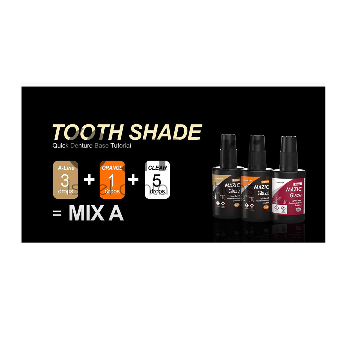 Dental acrylic composite LC shade color liquid Mazic Glaze starter kit Vericom