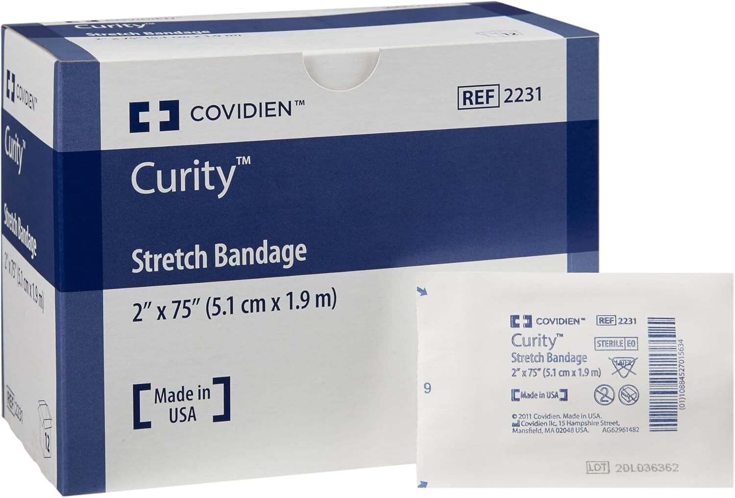 Kendal Curity Gauze Roll Bandage Sterile 2” 12/box 12 Count (Pack of 1)