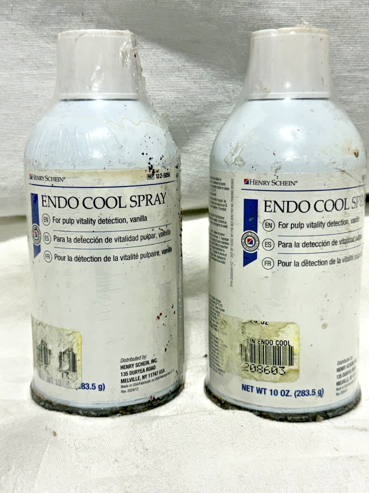 Lot of 2 Henry Schein Endo Cool Spray 10 oz Pulp Vitality Test Vanilla 112-5056