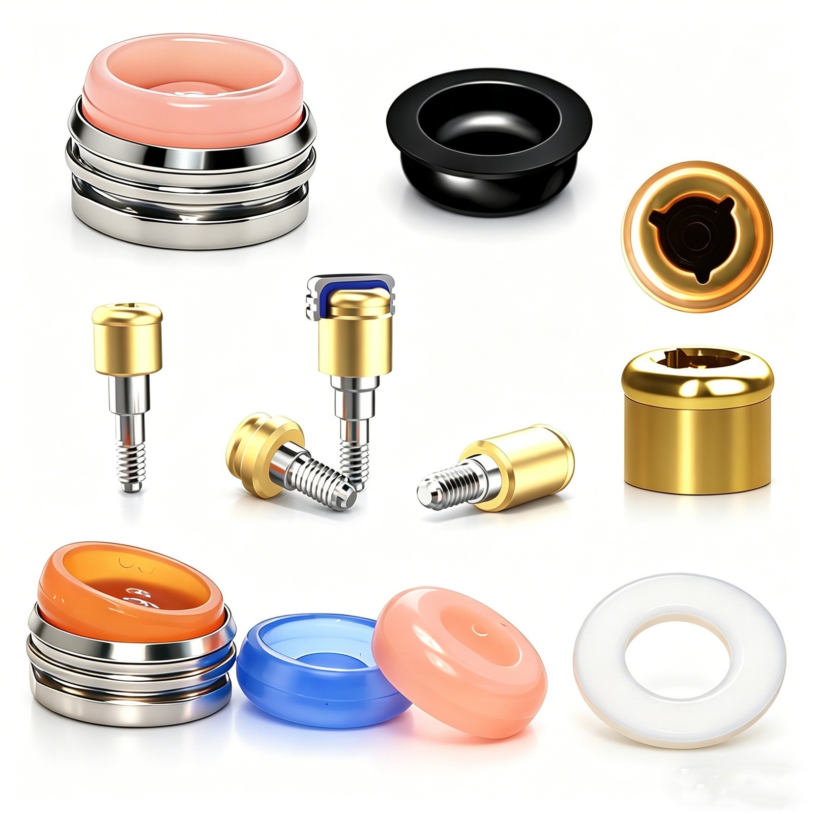 US ZEST LOCATOR Abutment Zimmer TSV 3.5/4.5mm GH 1-5mm Retention Cap Inserts Ti