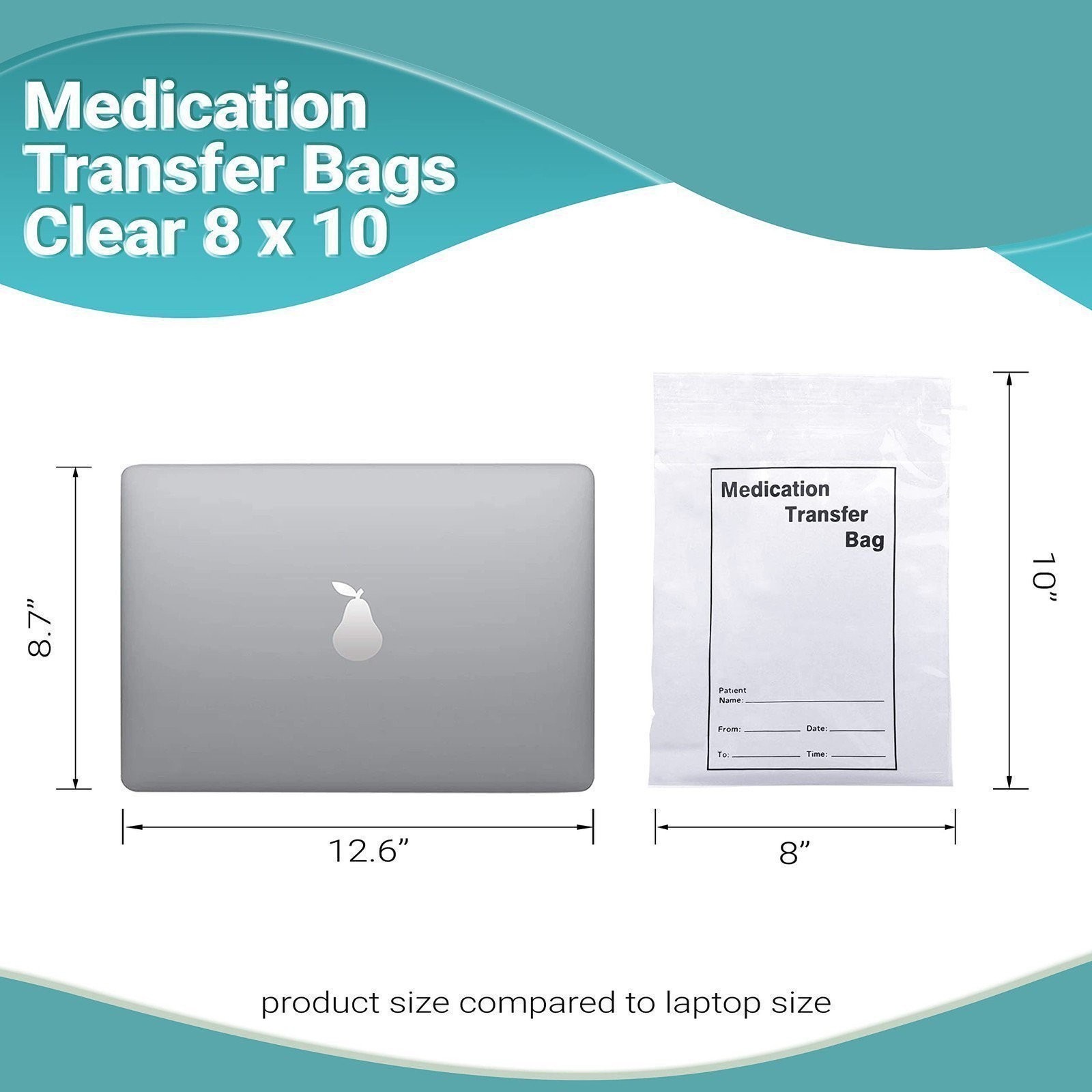 1000 Medication Transfer Bags Clear 8 x 10 Low Density