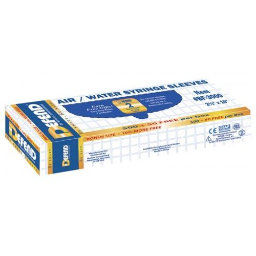 Defend 2.5″ x 10″ Clear Syringe Sleeve Covers, Fits most 3-way air/water