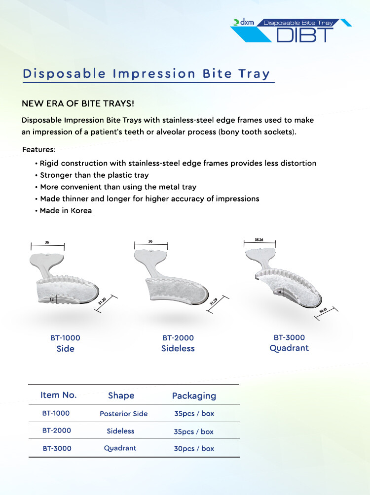 Dental Disposable Impression Bite Tray DIBT + Free Mixing Tips 1bag