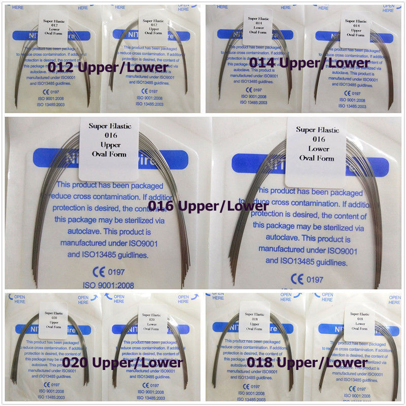 10Packs Dental Ortho Arch Wires Round Super Elastic Niti Oval Form 12-20 U/L