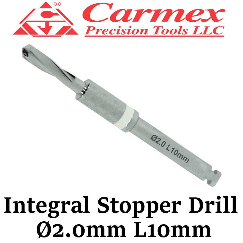 5x Carmex Dental Implant Surgical Integral Stopper Drills Irrigation Ø2.0mm
