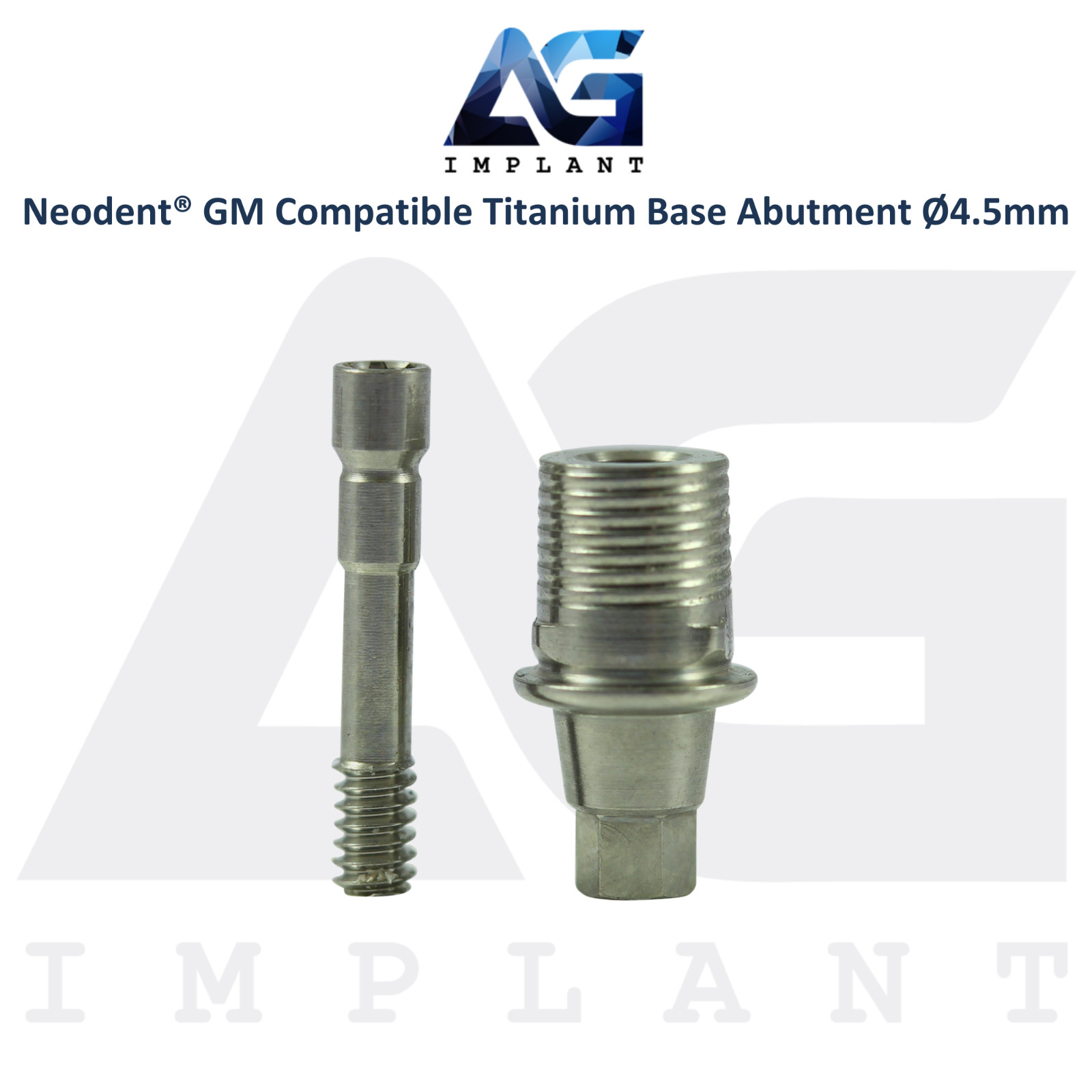 5 Titanium Base Prosthetic Ø4.5mm Neodent® GM Fixtures Compatible CAD/CAM