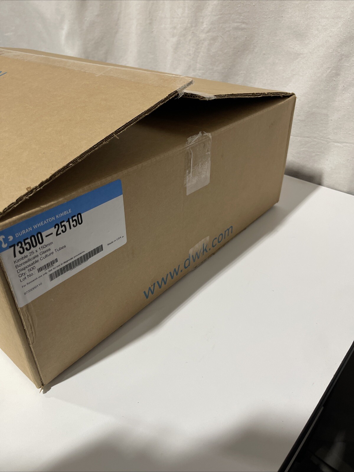 Duran Wheaton Kimble Borisilicate Glass Disposable Culture Tubes 25x 150mm