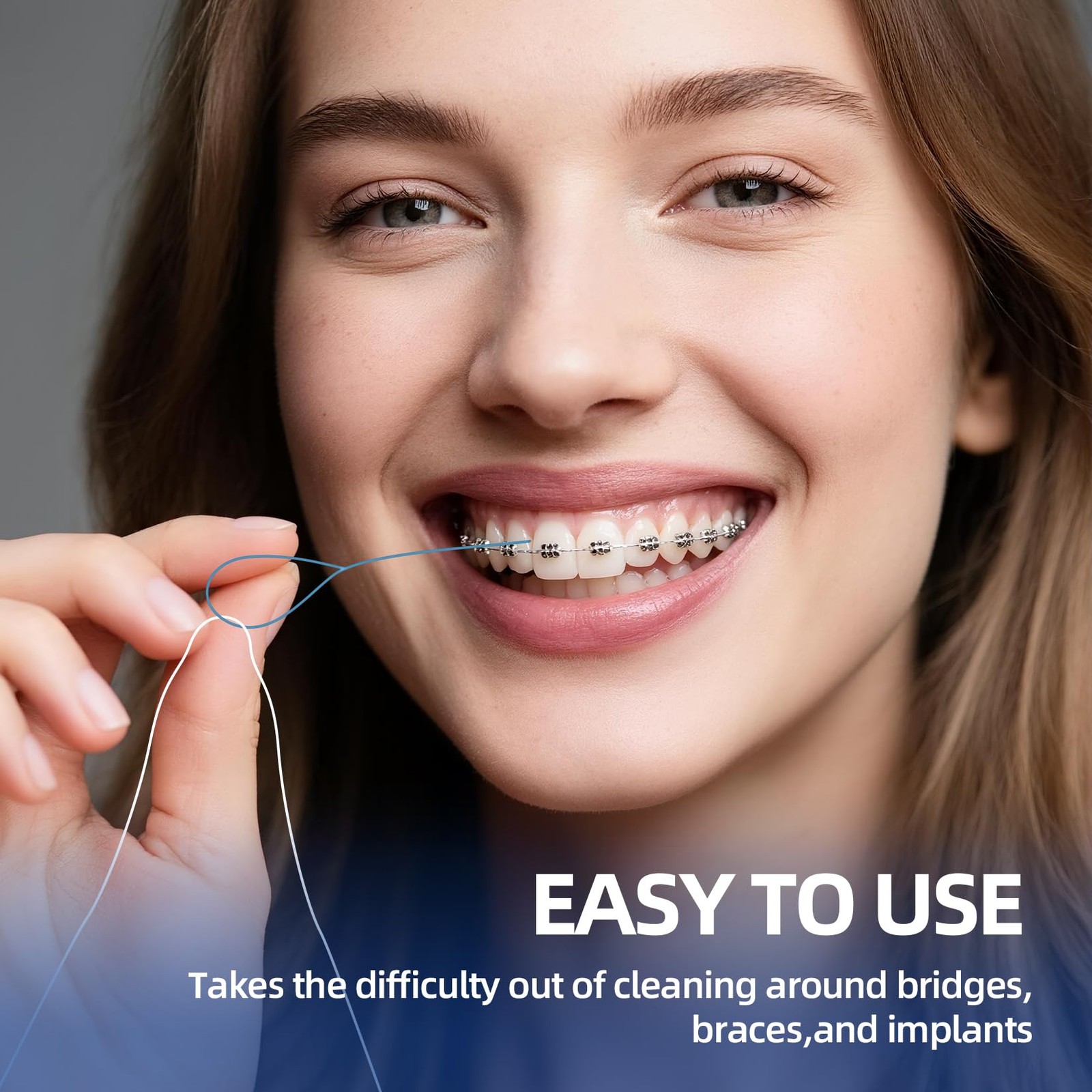 Houselog Floss Threaders | 420Count Dental 70 Count (Pack of 6), blue