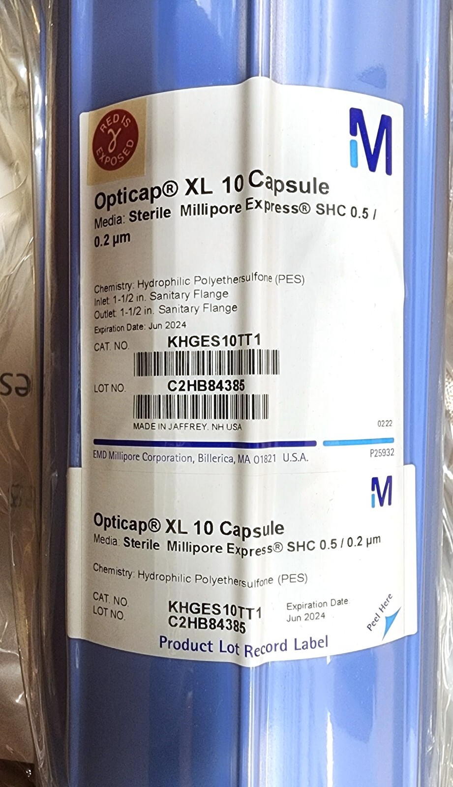 Millipore KHGES10TT1 Opticap XL 10 Capsule Express SHC 0.5/0.2µm Sterile